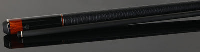 Bull Carbon Black with Cocobolo Inlays Play Cue with Textured Leather Wrap