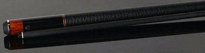 Bull Carbon Black with Cocobolo Inlays Play Cue with Textured Leather Wrap