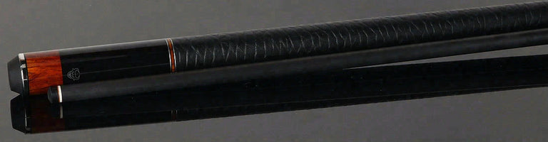 Bull Carbon Black with Cocobolo Inlays Play Cue with Textured Leather Wrap