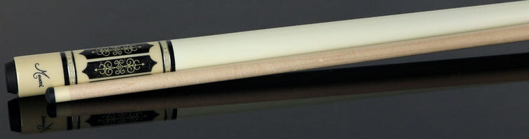 Meucci 21st Century 3 White - Black Pearl - White Wrap Pool Cue with Pro Shaft - 2103WHBKWHP