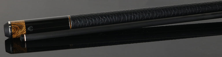 Bull Carbon Black with Bocote Inlays Play Cue with Textured Leather Wrap