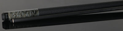 Bull Carbon Gray-Stained Birdseye Maple Play Cue with Textured Leather Wrap