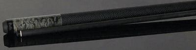 Bull Carbon Gray-Stained Birdseye Maple Play Cue with Textured Leather Wrap