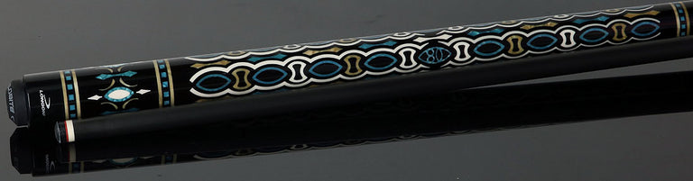 Longoni Ogiva Ocean No Wrap Pool Cue with Luna Nera Pure Graphite Shaft