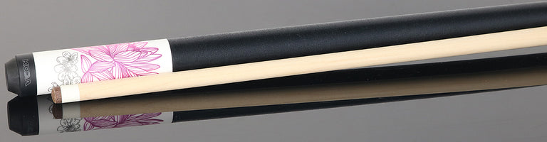 KODA Matte White with Pink Dragon Graphic Play Cue with Irish Linen Wrap