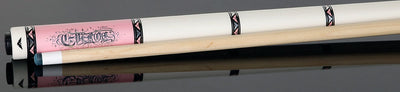 Cueroc Goth 1 Pink with Silver Graphic No Wrap Pool Cue