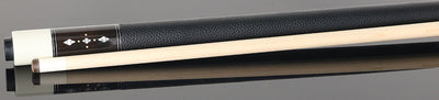 Balabushka Era Series Birdseye Maple Forearm with Ebony Points and Notched Diamond Inlays Pool Cue with Textured Leather Wrap