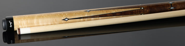 Jacoby Custom Brown-Stained Birdseye Maple with Buffalo Turquoise Play Cue - 0324-112