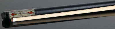 Koda Gray-Stained Maple with Cocobolo Points Graphic Pool Cue - KD49