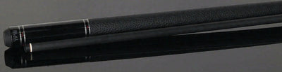 Bull Carbon Black with 6 Rosey Pink Abalone Points Play Cue with Textured Leather Wrap
