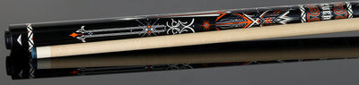 Cueroc Storm 1 Black and Orange Graphic No Wrap Pool Cue