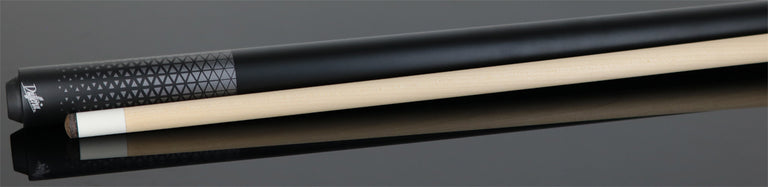 Dufferin Matte Black with Gunmetal Triangle Design Wrapless Graphic Pool Cue - D347