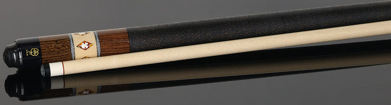McDermott Parda with Amber Diamonds and White Urethane Clover Inlays Cue of the Month with G-Core Shaft