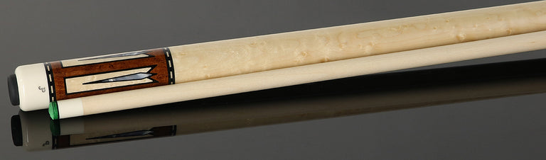 Pechauer JP T Series Chestnut-Stained Maple with Sim. Ebony Framed Maple Points No Wrap Pool Cue