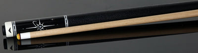 Cueroc ZiWei Star Dymond Ebony Wood with White Shell Points Pool Cue with Black Shark Wrap