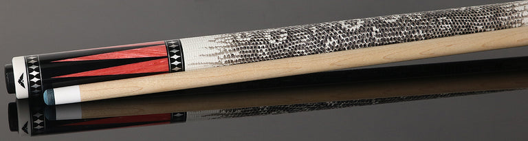 Cueroc Pterosaur 2  Ebony Dymondwood with Pink Dymondwood Points Pool Cue with Ring-Tailed Lizard Wrap