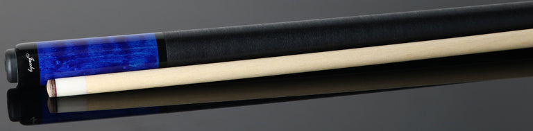 Jacoby Custom Blue Stained Maple with all Black Linen Wrap Play Cue - 0824-74