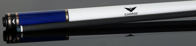 Cueroc Galaxy 4 Blue Stained Dymond Wood No Wrap Pool Cue with Carbon Fiber Shaft