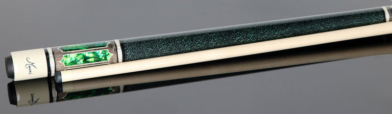 Meucci 2020 Cue - Grey with Green Pearl and Black/Green Wrap - Pro Shaft