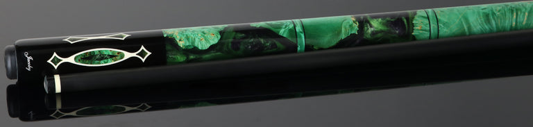 Jacoby Custom Ebony, Impregnated Burl and Micarta Play Cue with 12.9mm V4 Black Carbon Shaft - 1024-321