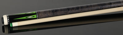 Pechauer Pro R Series Ebony-Stained Maple with Green Exotic Points No Wrap Pool Cue