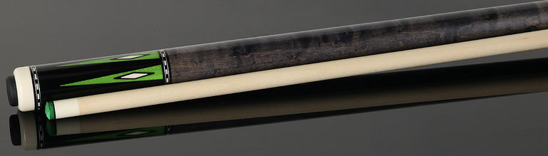 Pechauer Pro R Series Ebony-Stained Maple with Green Exotic Points No Wrap Pool Cue