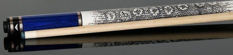 Cueroc Galaxy 4 Blue Stained Dymond Wood Cue with Ring-Tailed Lizard Wrap