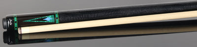 Jacoby Nova Ebony and Malachite Custom Pool Cue with Black Lizard Wrap and Ultra Pro Shaft