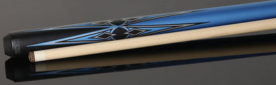 K2 Matte Metallic Blue with Silver and Black Graphic Pool Cue with 12.50mm K2 LD Shaft