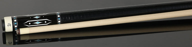 Ariel Carmeli by Viking Diamond Series Blue Diamond Pool Cue with Vikore Shaft - Black Crocodile Wrap