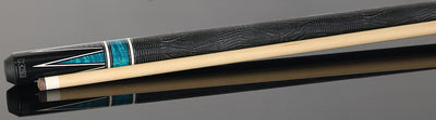 K2 Black/Grey/Teal 4 Point Graphic Pool Cue with 11.75mm LD Shaft