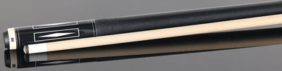 1811 Model 3 Black with White Point Graphic Forearm and Black Irish Linen Wrap Pool Cue Butt- Uni-Loc