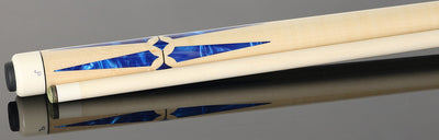 Pechauer JP T Series Figured Maple with Blue Pearl Inlays No Wrap Pool Cue