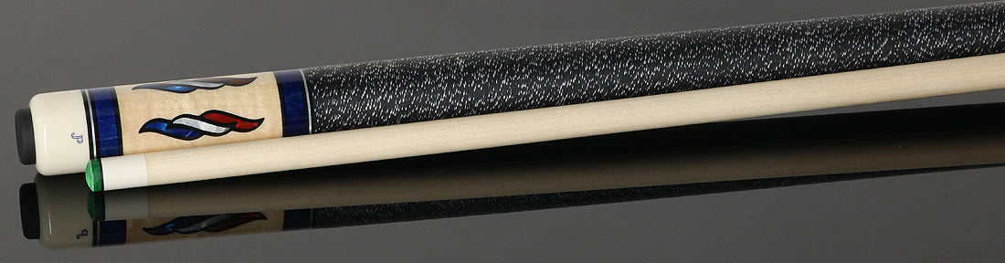 Pechauer JP Series JP05T Blue-Stained Maple Pool Cue with Linen