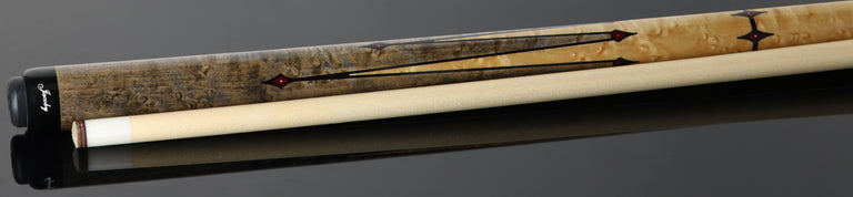 Jacoby Custom Grey-Stained Birdseye Maple and Bloody Jasper Play Cue - 1024-320