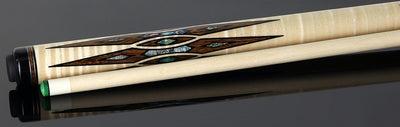 Pechauer Limited Edition Birdseye Maple with Brownheart Points and Abalone Inlays Pool Cue - PL37