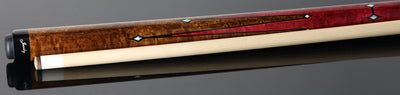 Jacoby Custom Pink-Stained Birdseye Maple with Buffalo Turquoise Play Cue - 0324-121