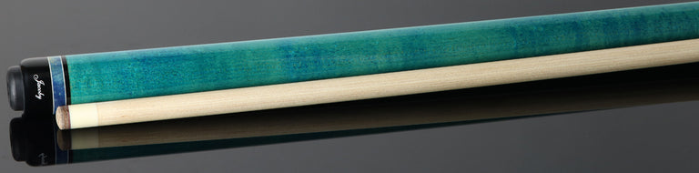 Jacoby Custom Teal-Stained Birdseye Maple with Impregnated Burl Points Play Cue - 1024-267