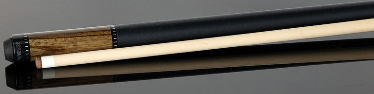 KODA Gray-Stained Zebrawood Pool Cue with Linen Wrap