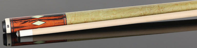 1811 Model 5 Butterscotch Maple Forearm and Handle with Cocobolo Point Graphic Wrapless Pool Cue Butt- Uni-Loc