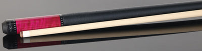 KODA Hot Pink-Stained Maple Pool Cue with Linen Wrap