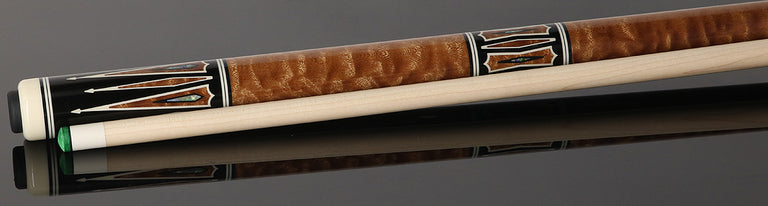 Pechauer Limited Edition Ebony with Quilted Sapele Points and Abalone Inlays Pool Cue - PL39