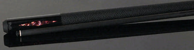 Bull Carbon Pink Stained Maple with Pink Genuine Shell Inlays Play Cue with Textured Leather Wrap
