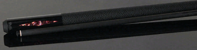 Bull Carbon Pink Stained Maple with Pink Genuine Shell Inlays Play Cue with Textured Leather Wrap