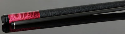 Bull Carbon Purple-Stained Birdseye Maple Play Cue with Textured Leather Wrap