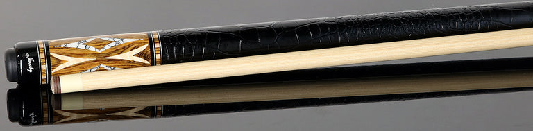 Jacoby HBV2 Series Bocote Forearm with Curly Maple and White Buffalo Inlays Point Cue