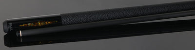 Bull Carbon Gold Stained Maple with Gold Genuine Shell Inlays Play Cue with Textured Leather Wrap