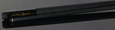 Bull Carbon Gold Stained Maple with Gold Genuine Shell Inlays Play Cue with Textured Leather Wrap