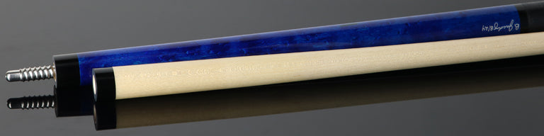 Jacoby Custom Blue Stained Maple with all Black Linen Wrap Play Cue - 0824-74