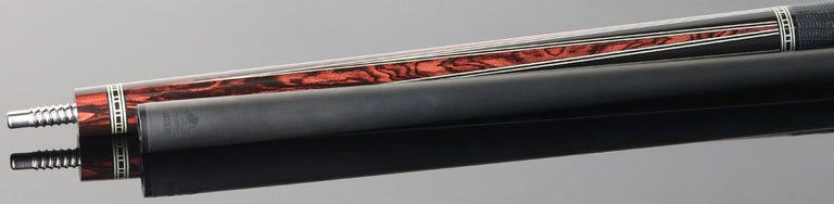 Rhino Retro Series Cocobolo Graphic Carbon Pool Cue with Embossed Lizard Wrap